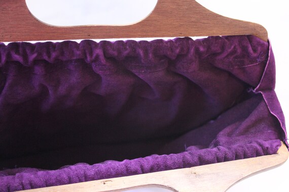 Vintage Purple Suede Handmade Purse and Handbag - image 4