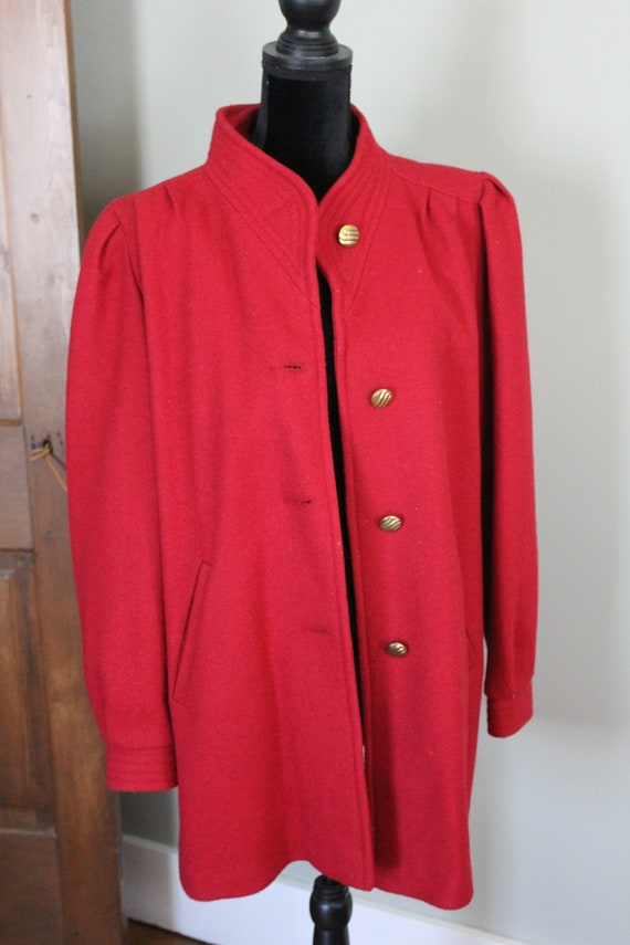 Vintage Red Women's Wool Outer Coat - image 2