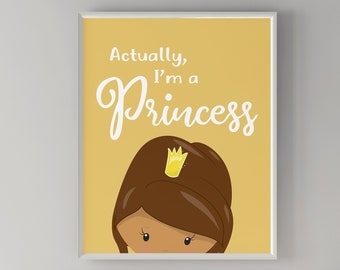 Princess Wall Art Digital Print, Wall Decor Bedroom, Girl Power Princess Room Decor, Baby Girl Nursery Art, Baby Girl Gift 1st Birthday Gift