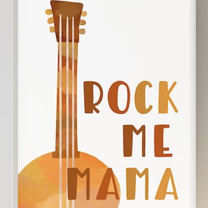 Rock Me Mama Nursery Print, Boy Nursery Decor, Girl Nursery Decor, Baby ...