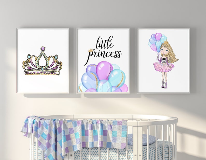Princess Wall Art Princess Wall Decor Baby Girl Nursery Etsy