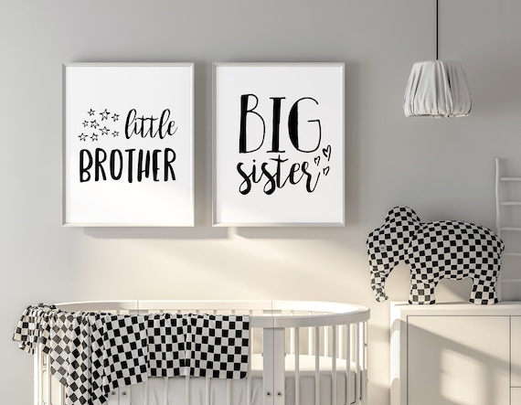 Big Sister Little Brother Wall Art Brother And Sister Room Decor Siblings Art Shared Room Ideas Kids Room Signs Nursery Bedroom Decor