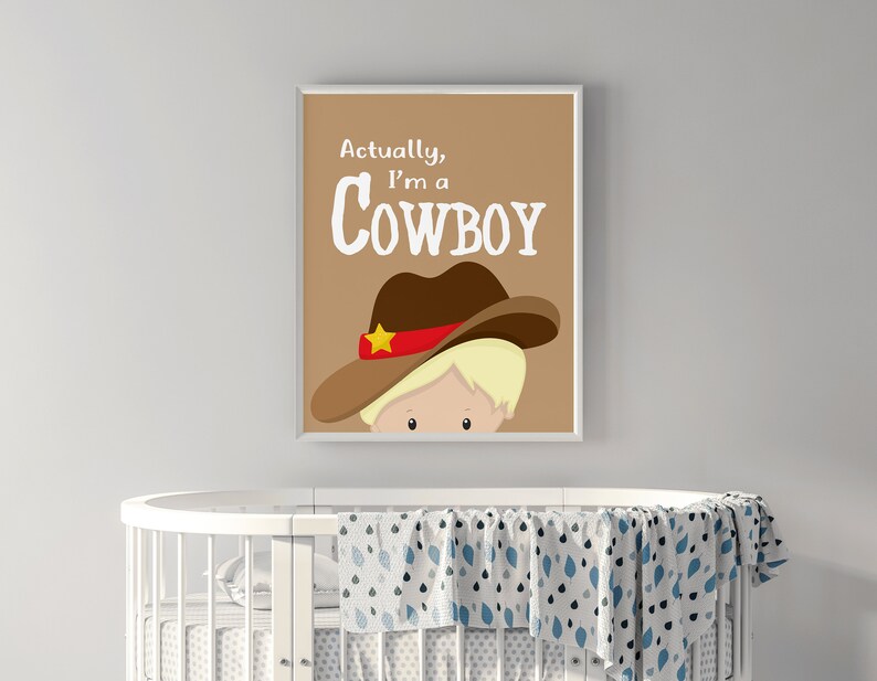 Cowboy Wall Art Cowboy Digital Print Printable Nursery Wall Etsy