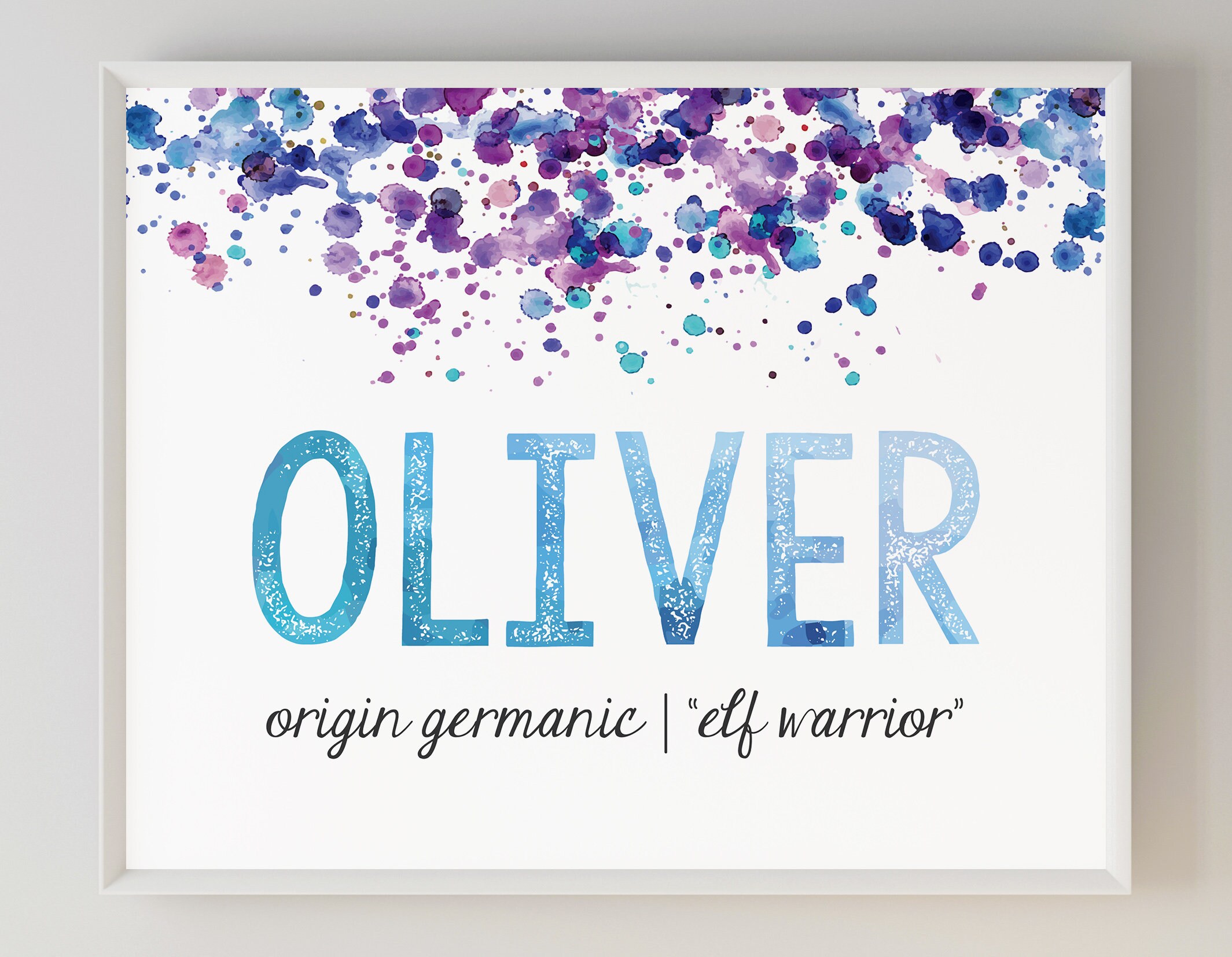 Personalized Baby Name Meaning Print Printable Boy Nursery | Etsy