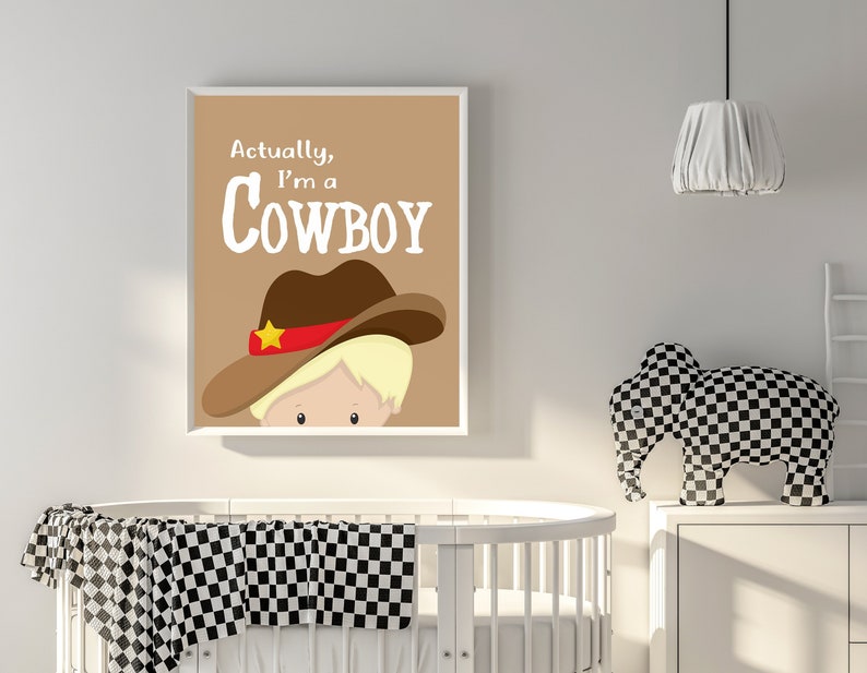 Cowboy Wall Art Cowboy Digital Print Printable Nursery Wall Etsy