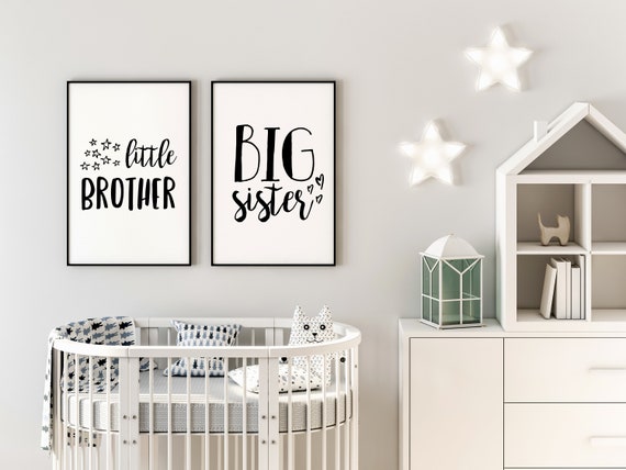 Big Sister Little Brother Wall Art Brother And Sister Room Decor Siblings Art Shared Room Ideas Kids Room Signs Nursery Bedroom Decor