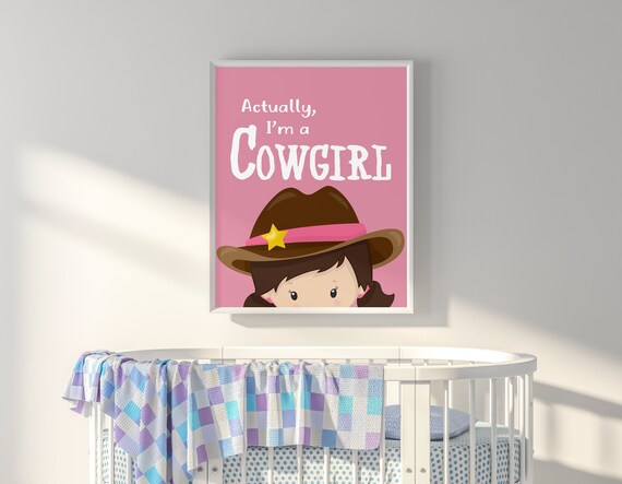 Cowgirl Art Print Western Girls Room Decor Baby Girl Wall Etsy
