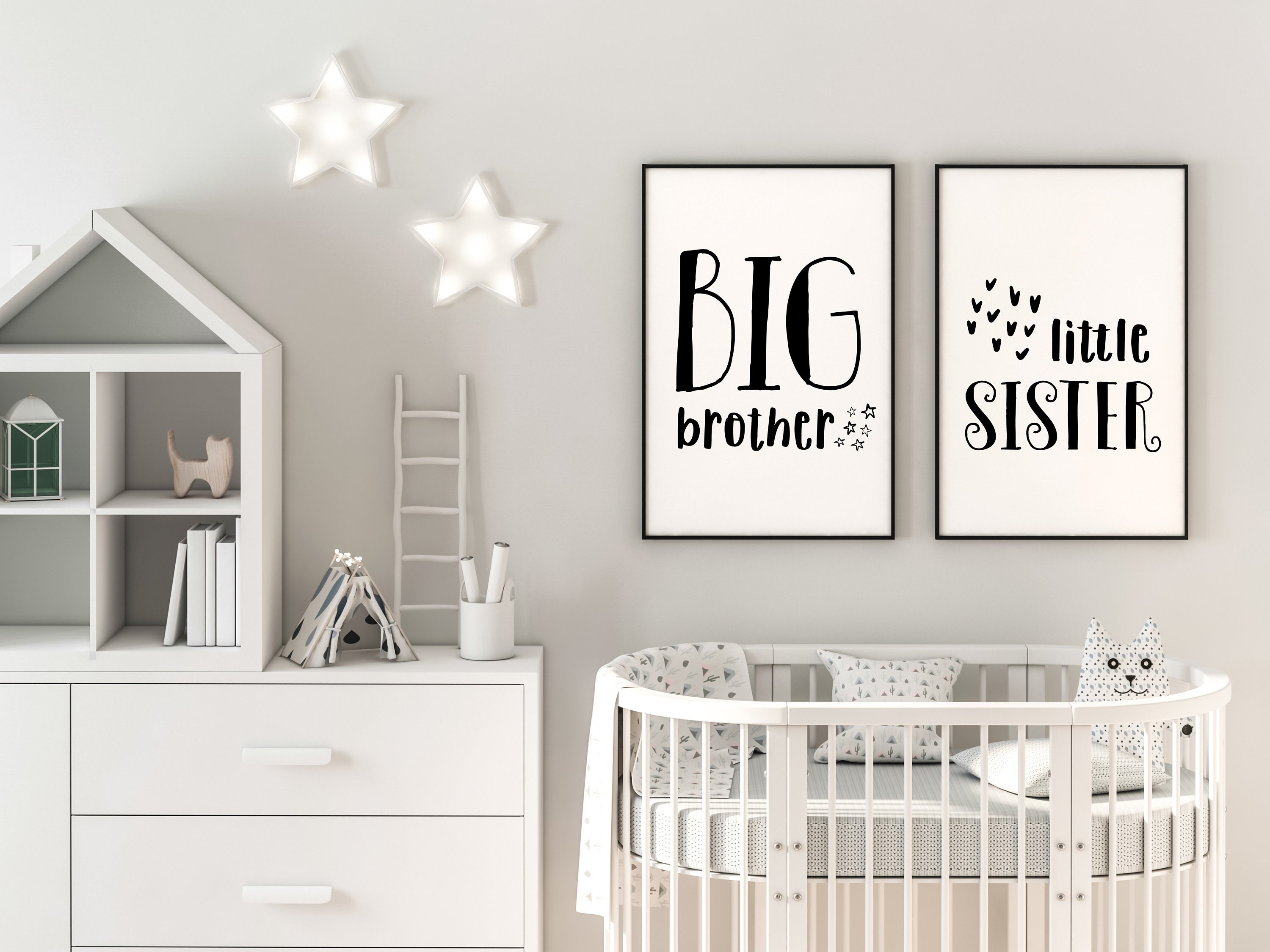 Big Brother Little Sister Wall Art Brother & Sister Wall Etsy