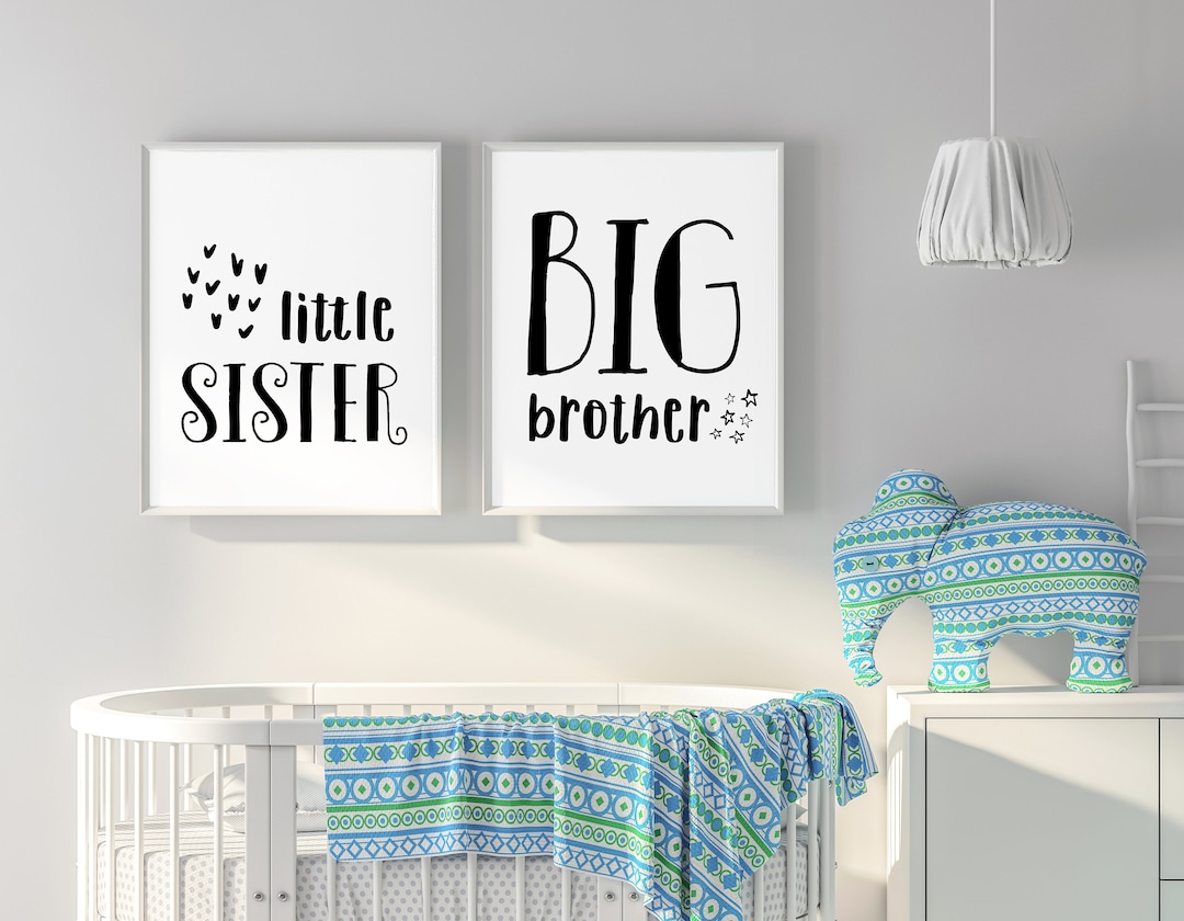 Big Brother Little Sister Wall Art Brother & Sister Wall Etsy