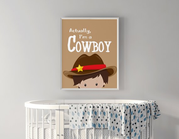 Cowboy Art Nursery Print Printable Baby Boy Nursery Decor Etsy