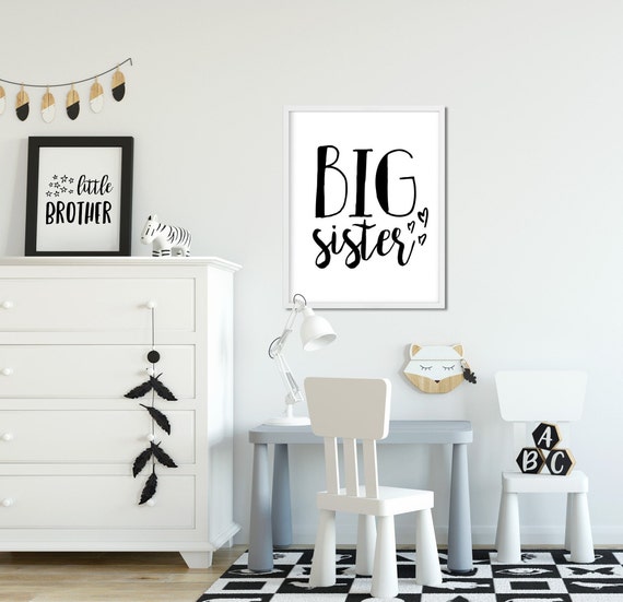 Big Sister Little Brother Wall Art Brother And Sister Room Decor Siblings Art Shared Room Ideas Kids Room Signs Nursery Bedroom Decor