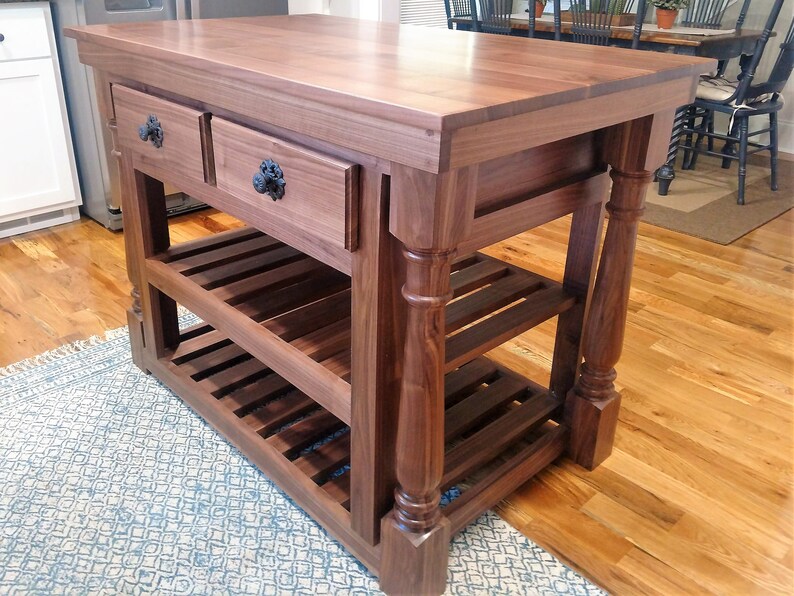Walnut Kitchen Island Etsy