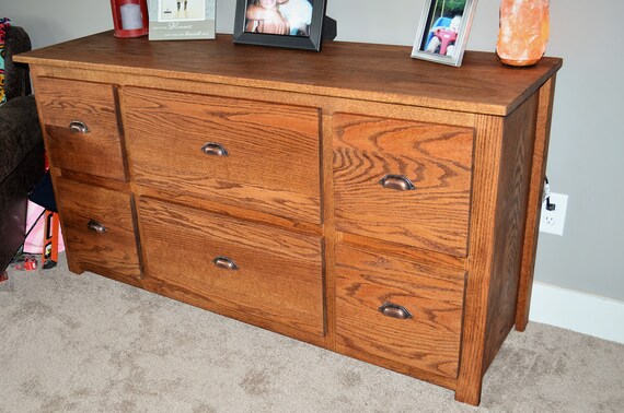 Red Oak Dresser Etsy