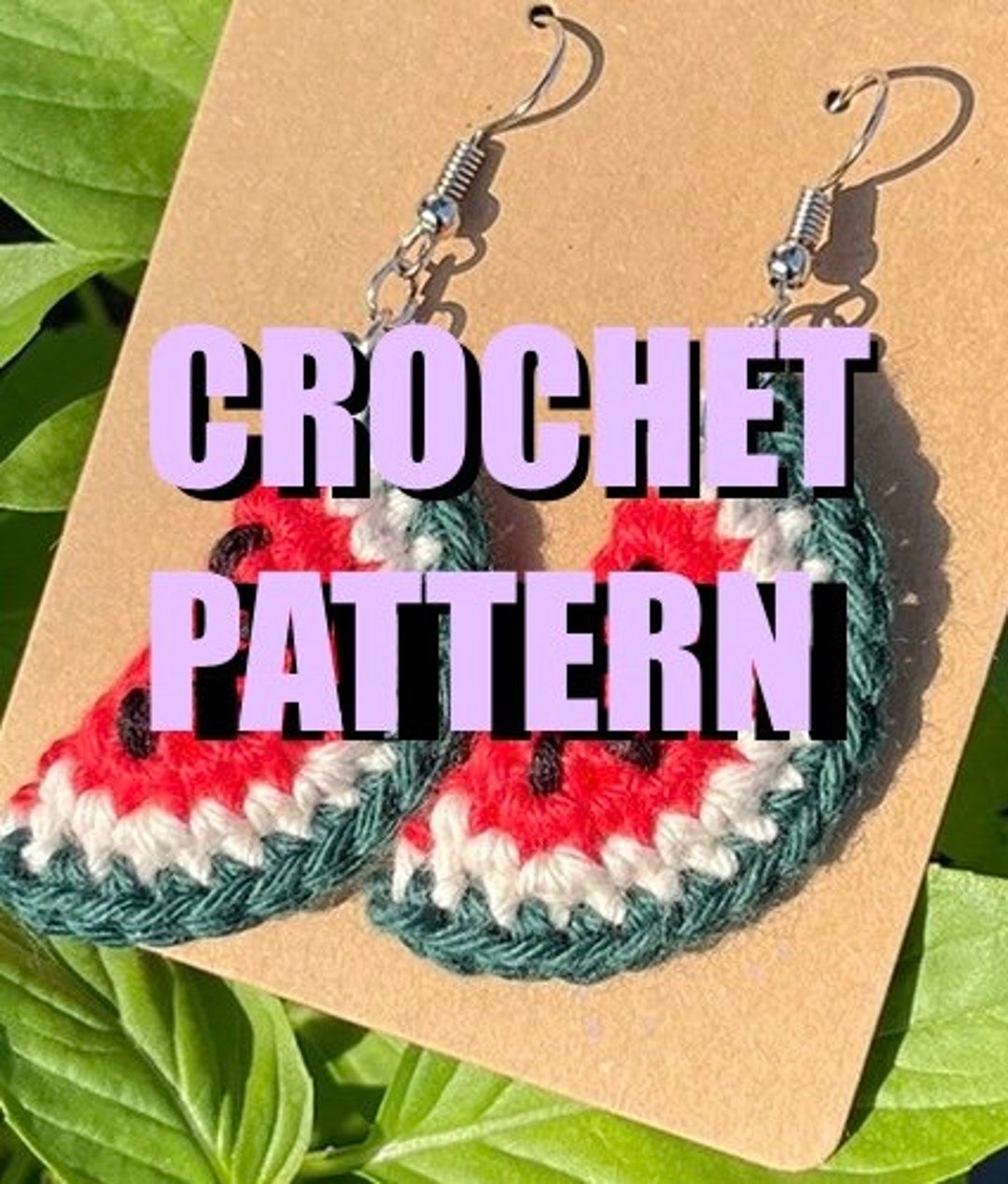 Patrón de ganchillo de aretes con rodajas de sandía España