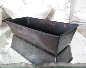 FRANCE Old large loaf pan ca 28.5 cm PATINA black france Brocante ancient country house farmhouse cottage rustic