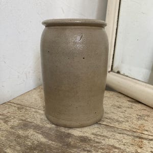FRANCE Antique small grey beige bluish earthenware vessel height approx. 16 cm pot storage vessel earthenware container earthenware pot brocante vintage