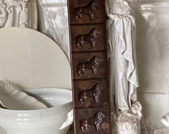 Ältere große LÖWEN Form Höhe ca 38cm Metall Küche Deko Kupferoptik Schokoladenform Kuchenform Retro Vintage
