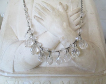 FRANCE Antique necklace GLASS PENDANT around 1930/40 jewelry neck old tailor&#39;s dummy decoration vintage shabby french hygge scandi necklace Art Deco