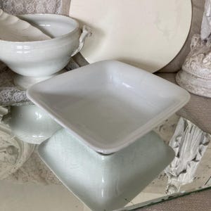 VINTAGE Old large white thick bowl BAUSCHER Germany Ø approx. 22 x 22 cm SHABBY salad bowl tableware kitchen decoration cottage dough bowl fruit