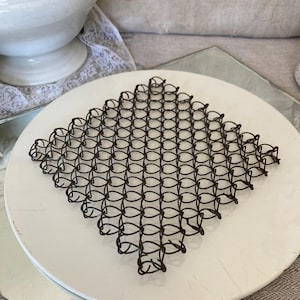 FRANCE Old trivet wire Fil de Fer approx. 18 x 18 cm Brocante Patina French shabby Vintage Decoration
