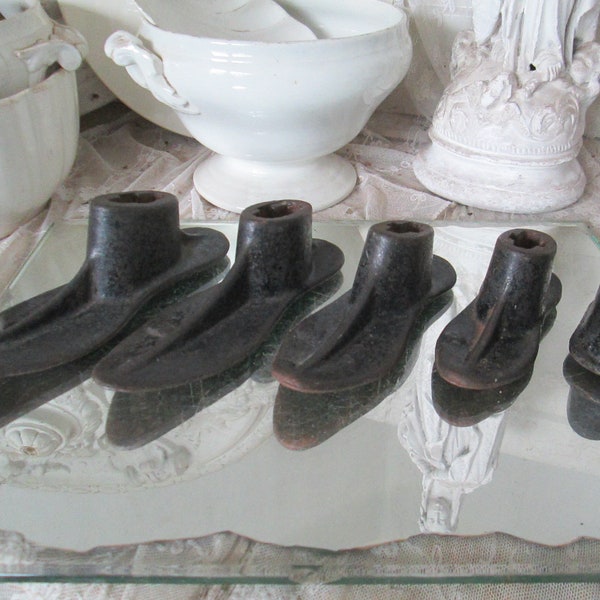 SET 5 hormas para zapatos antiguos hierro fundido aproximadamente 8-21 cm zapatero yunque decoración vintage metal aproximadamente 3.8kg! moldes para zapatos con pátina de brocante macizo