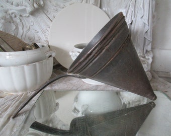 Vintage RARE!! Old large heavy XL strainer, pointed sieve, colander, metal, GEBRÜDER SCHWABENLAND, patina, kitchen, country house decoration, puree sieve, press