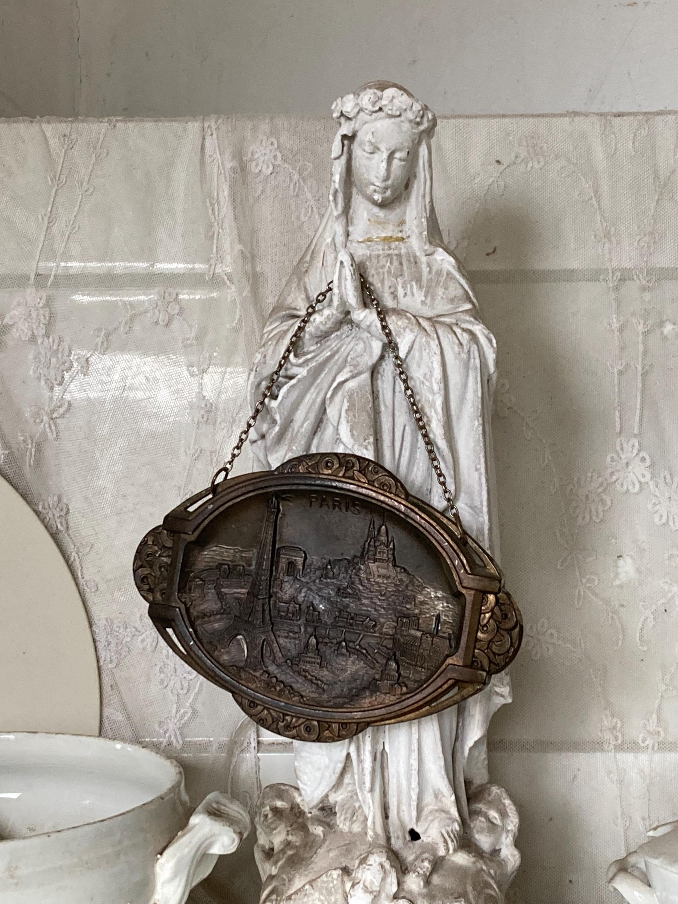 Targa in metallo con scritta Francia Parigi, decorazione da parete, stile vintage, per casa, cucina, bar, patio, grotta, 30 x 43 cm