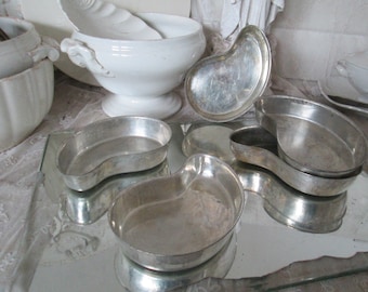 FRANCE Old heavy baking cups approx. 15 x 10 cm aspic form metal forms decoration kitchen candle holder vintage brocante solid cottage country house
