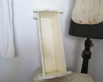 FRANCE Antique grand berceau de poupée fait à la main environ 46 cm bois blanc crème 1930/40 lit de poupée balançoire berceau enfants jouet rustique primitif