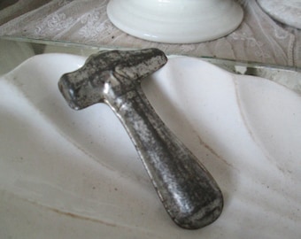 FRANCE Antique small chocolate mold HAMMER approx. 8 cm 1930 great patina rare metal mold sugar vintage cake marzipan brocante shabby