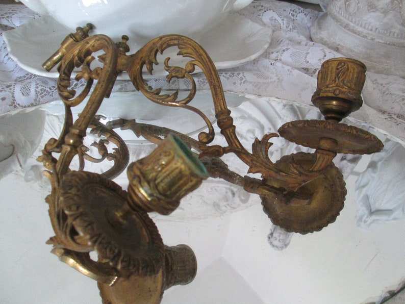 Candle Candle Holder Brocante Relief Gussmetall Patina Old Etsy