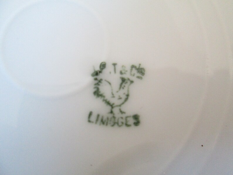 May include: A green rooster logo with the text "T & Co" above and "LIMOGES" below.
