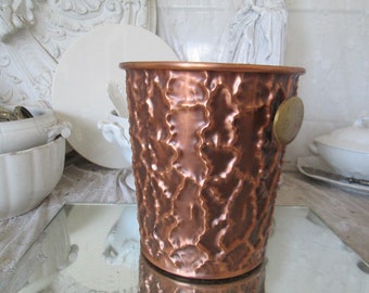 VINTAGE 60s Old Champagne Cooler Bottle Cooler Wine Cooler FREILING 1960 Relief Brocante Copper Brass Metal Shabby Ice Bucket Decoration Kitchen Vase
