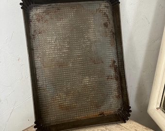 FRANCIA RARO Antiguo molde cuadrado grande GAUFREX para hornear aprox. 35 x 25 cm Bandeja para tartas Brocante bandeja para hornear panadería casa de campo pátina desgastada mediados de siglo 1950