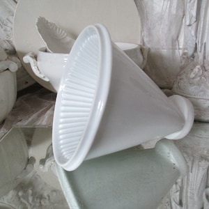 VINTAGE Old very large white XL filter 4-hole height approx. 17 cm XL porcelain 1950/60 coffee filter filter porcelain filter kitchen decoration country house