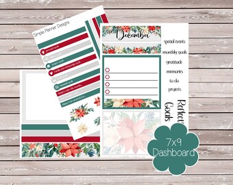 Christmas Poinsettia Monthly Dashboard Kit