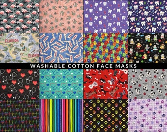 Washable Cotton Face Masks + Scrunchies - Pleated - Adult Size - Read Item Description