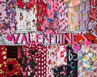 Valentine’s Washable Cotton Face Masks + Scrunchies - Pleated - Adult Size - Read Item Description