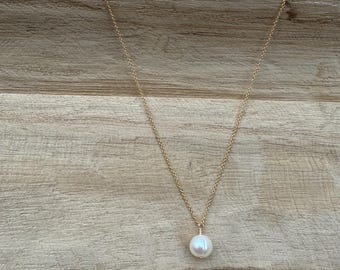 P R E C I O U S | Dainty Gold Filled Pearl Necklace | Classic Round Pearl Bridal Necklace | Dainty Pearl Bridal Necklace | Bridesmaids Gift