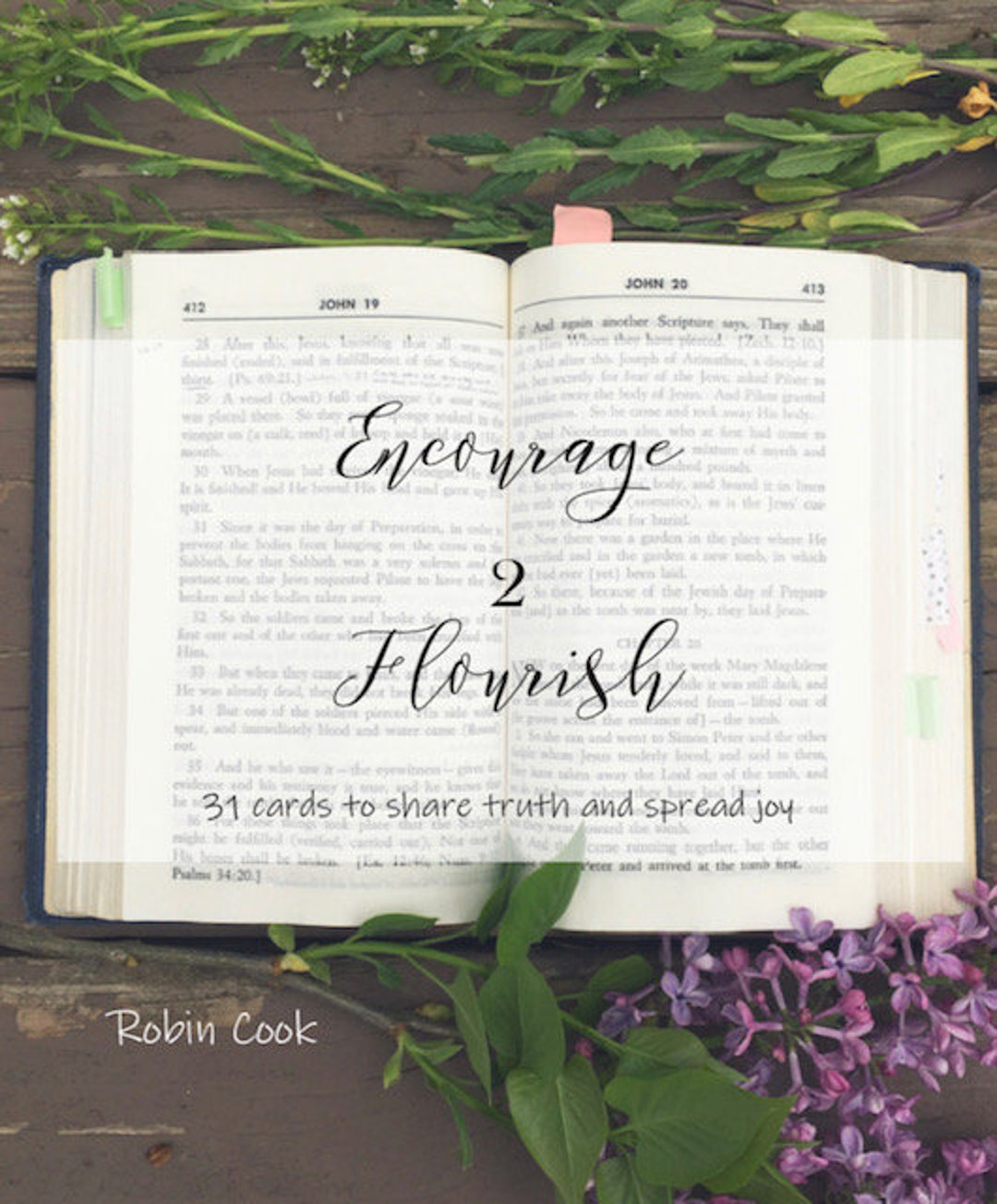 Encourage 2 Flourish Picture Scripture Card Book Devotional image image