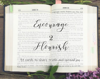 Encourage 2 Flourish Picture Scripture Card Book || Devotional Cards || Bible Verse Cards || Inspirational Book