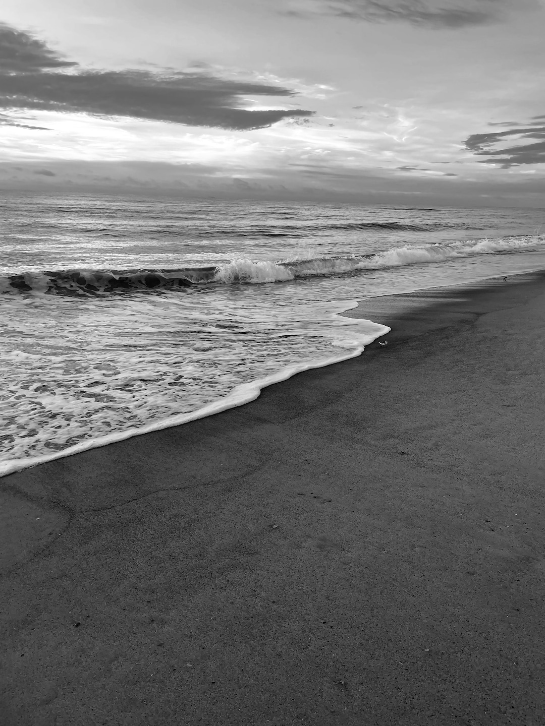 Sunrise Stroll | Black and White Beach Digital Print | Black and White ...