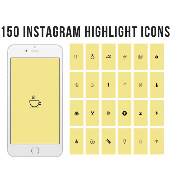 150 Yellow Instagram Story Highlight Icons Etsy