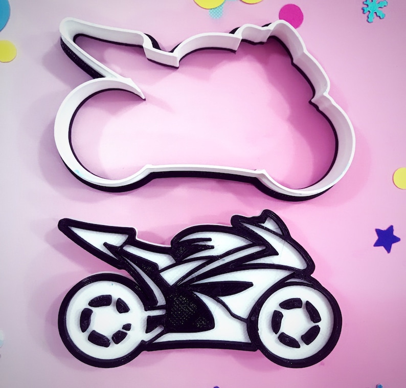Cookie cutter and stamp track motorbike
