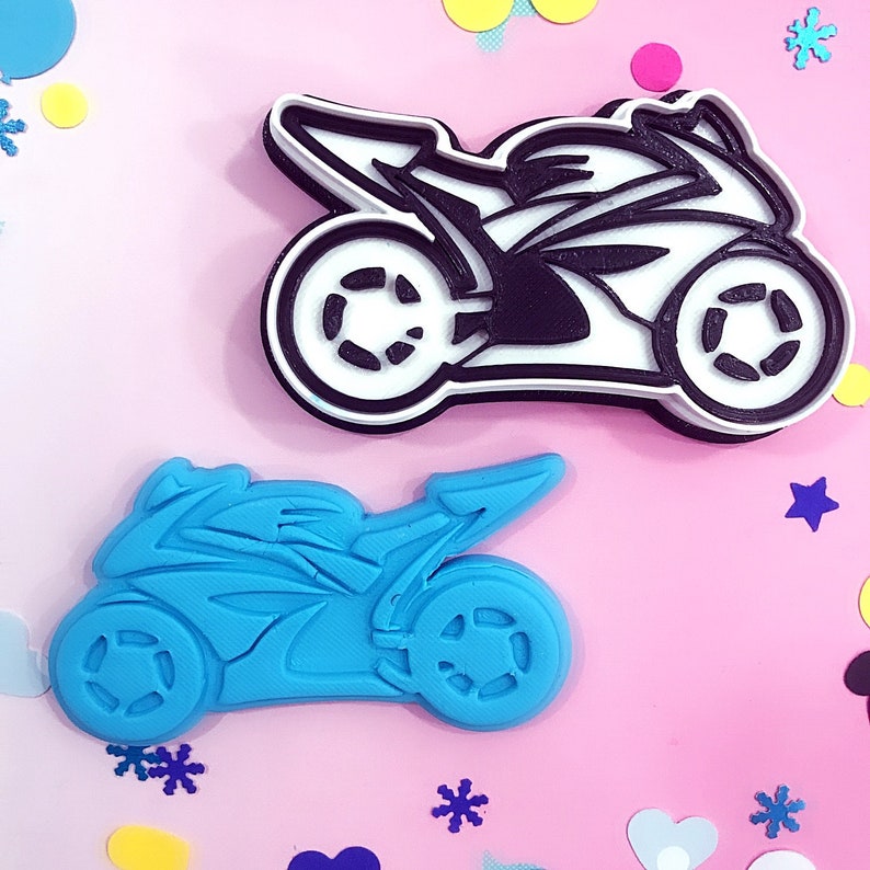 Cookie cutter and stamp track motorbike