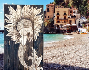Beach decor, beach decor wall art, mermaid art, sunflower art, sunflower wall art, pallet art, nautical decor, mermaid wall hanging