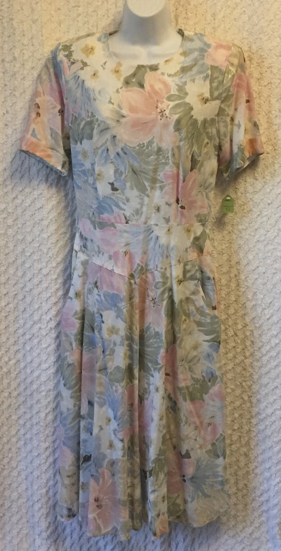 1980's Stuart Alan Floral Dress