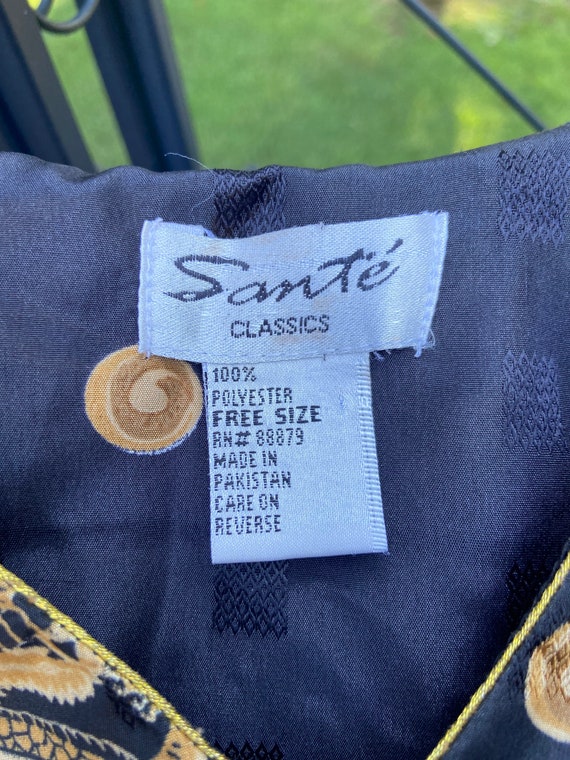 Vintage Sante Classics Caftan Black With Gold Dragons Gem