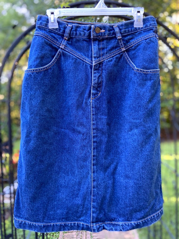 80s Calvin Klein Denim Skirt - image 2