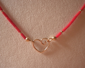 heart with coral